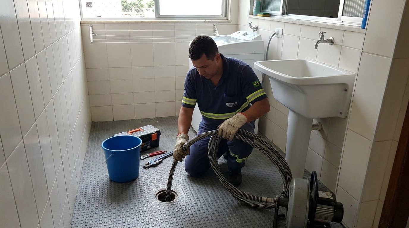 Ponto de Esgoto na Lavanderia em Serra‑ES